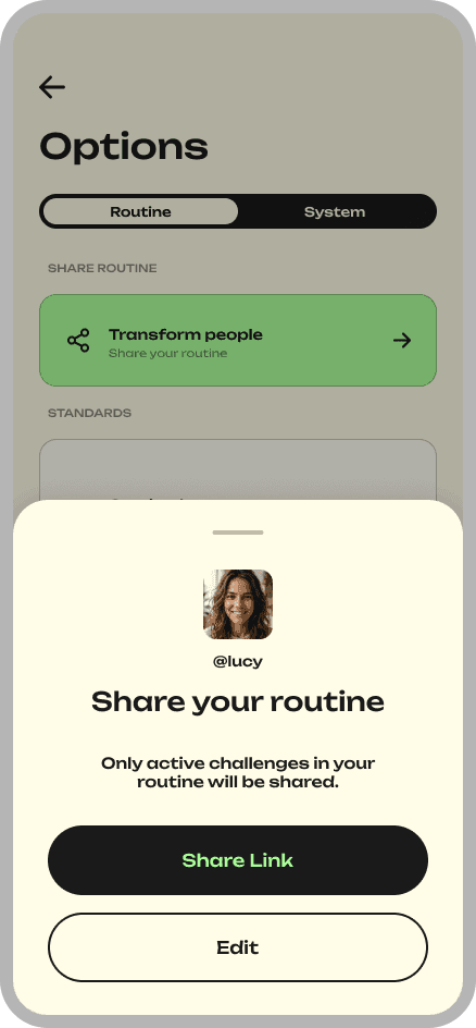 Consigo APP: Share Your Routine Screen