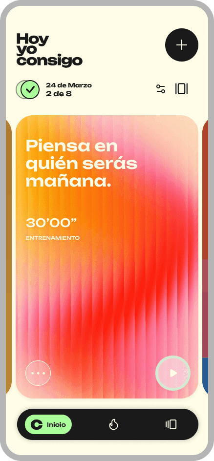 Consigo APP: Pantalla Modo Tarjeta