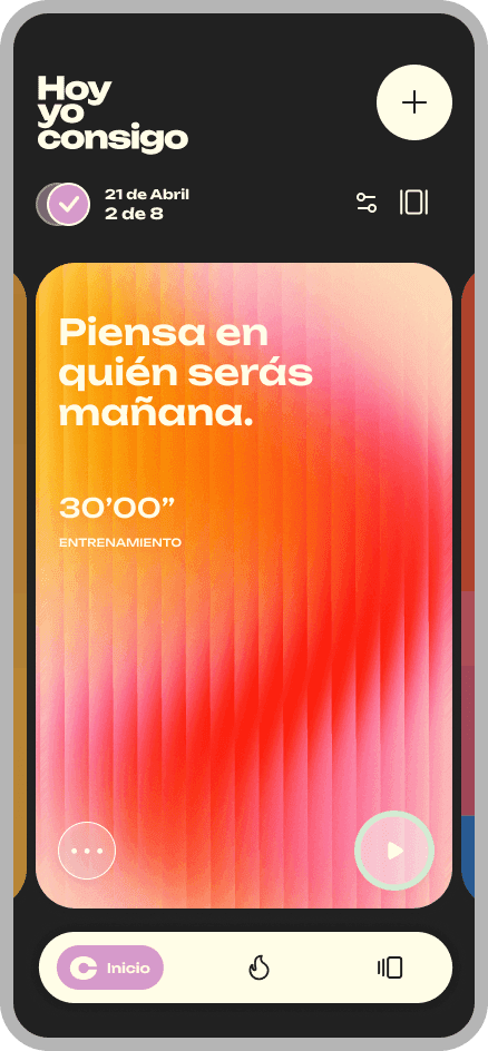 Consigo APP: Pantalla de Tema Oscuro