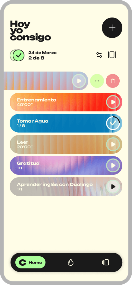 Consigo APP: Pantalla Modo Tarjeta