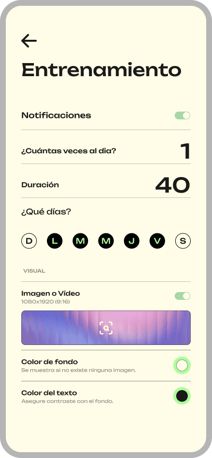 Consigo APP: Pantalla de Plantillas Editables