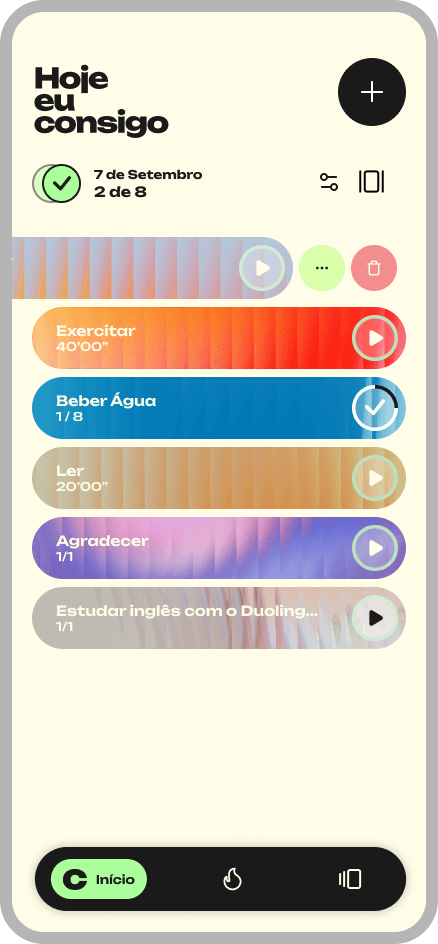 Consigo APP: Tela Modo Lista