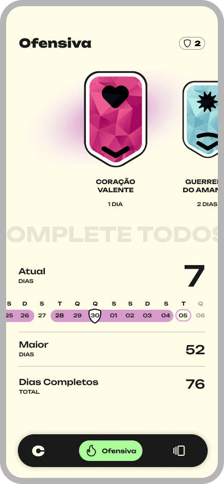 Consigo APP: Tela de Ofensivas