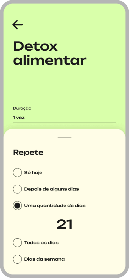 Consigo APP: Tela de Desafios Personalizados